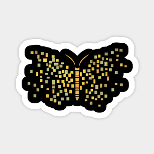 Pixelated Golden butterfly Pixel art Sticker